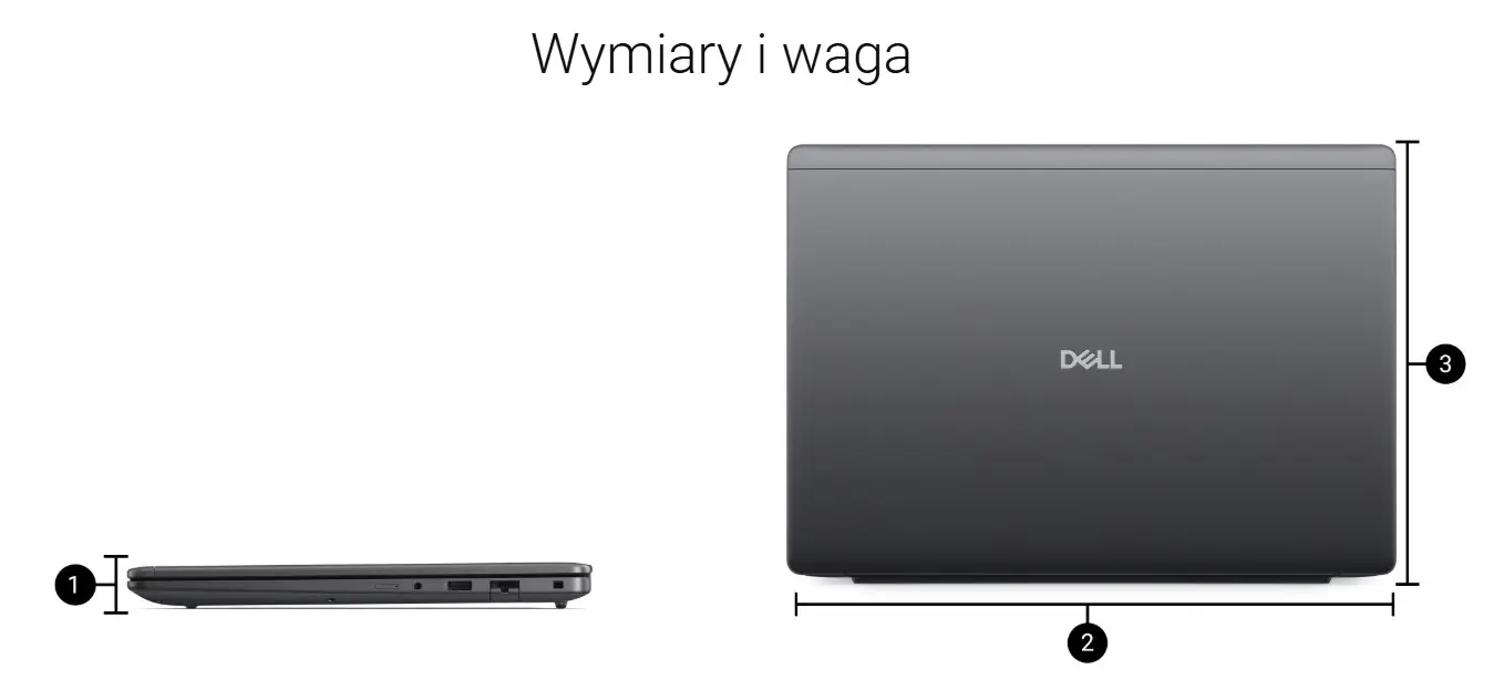 Wymiary Dell Pro Precision 5 16S PW516265